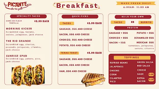Breakfast Menu Graphic